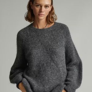 Everlane Superfuzz Alpaca Oversized Crew Grey
